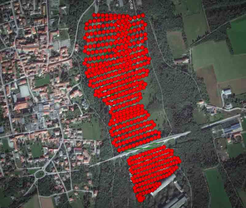 Pianificazione degli scatti per il rilievo aereo